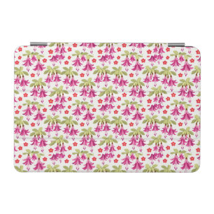 Pink Fuchsia Floral Pattern – Retro Botanical iPad Mini Cover