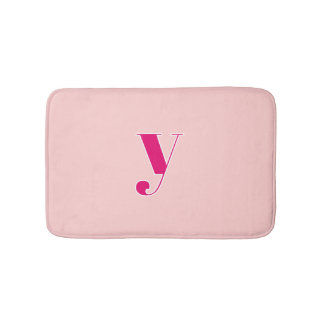 Pink & Fuchsia Personalized Monogram Initial Bath Mat