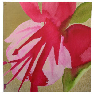 Pink Fuchsia pop art watercolour flower Cloth Napkin