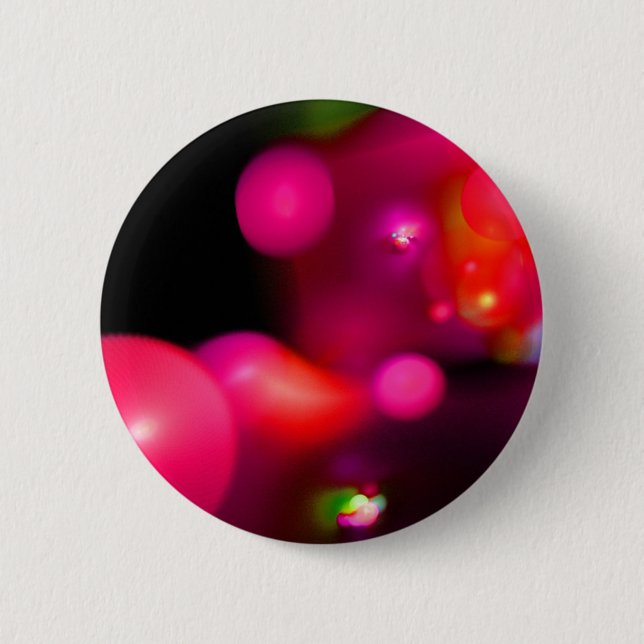 PINK FUCHSIA PURPLE BLACK FRACTAL BUBBLES BUTTON (Front)