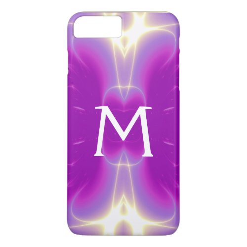 PINK FUCHSIA PURPLE FRACTAL LIGHT WAVES MONOGRAM iPhone 8 PLUS7 PLUS CASE