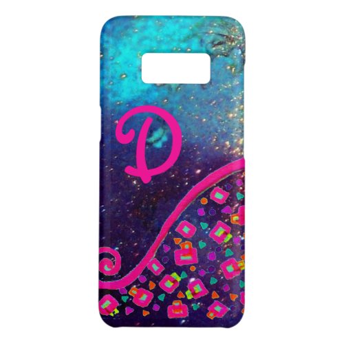 PINK FUCHSIA TURQUOISE BLUE ABSTRACT DECO MONOGRAM Case_Mate SAMSUNG GALAXY S8 CASE