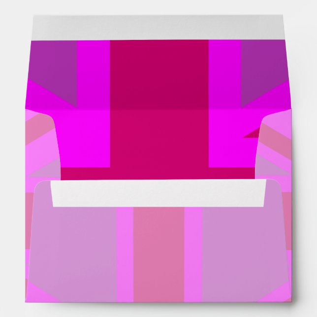 Pink Fuchsia Union Jack Flag Design Envelope (Back (Bottom))