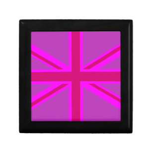 Pink Fuchsia Union Jack Flag Design Gift Box