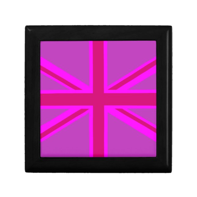 Pink Fuchsia Union Jack Flag Design Gift Box (Front)