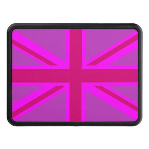 Pink Fuchsia Union Jack Flag Design Trailer Hitch Cover