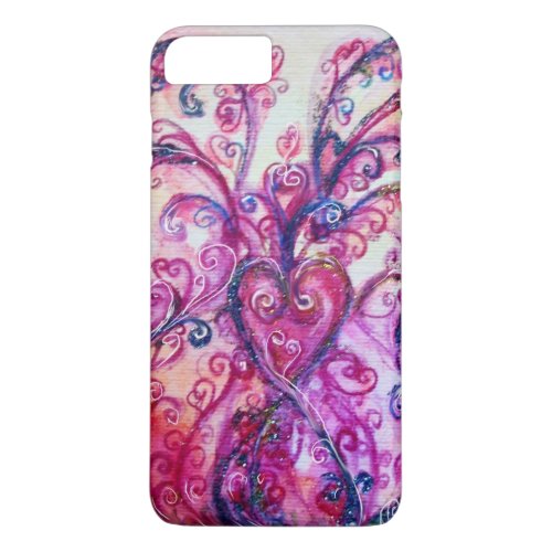 PINK FUCHSIA WHIMSICAL FLOURISHES WITH HEART iPhone 8 PLUS7 PLUS CASE