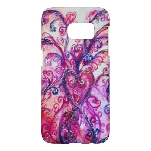 PINK FUCHSIA WHIMSICAL FLOURISHES WITH HEART SAMSUNG GALAXY S7 CASE