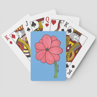 Pink Full Flower Poker Cards