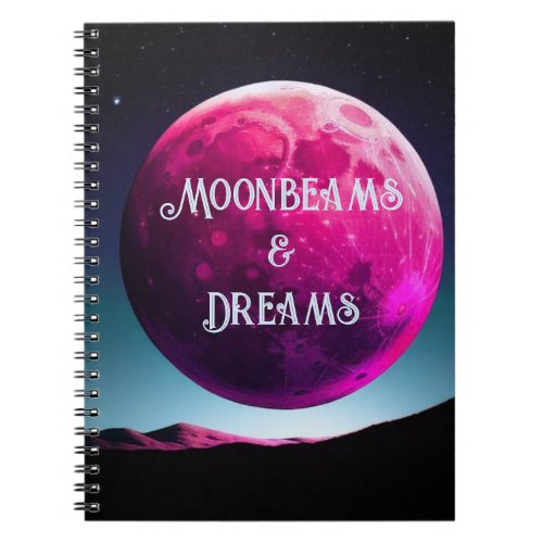 Pink Full Moon Aesthetic Notebook Office School