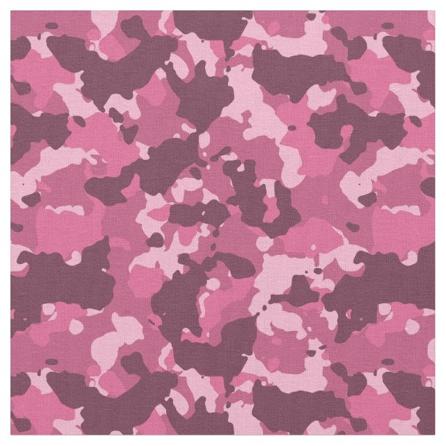 Pink Fun Camouflage Camo Military For her Fabric (Close Up)