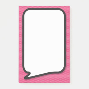 Pink Fun Comic Book Speech Bubble Post-it Notes
