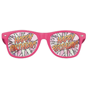 Pink Fun HAPPY BIRTHDAY Modern Comic Book Retro Sunglasses