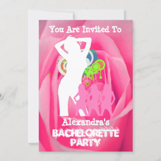 Pink fun party girls personalized bachelorette invitation