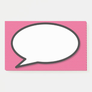 Pink Fun Simple Comic Book Speech Bubble Post-it Notes