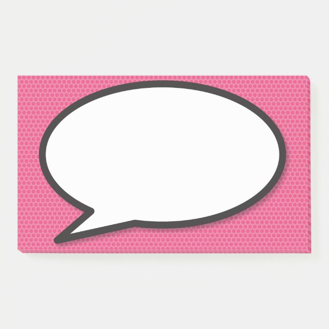 Pink Fun Simple Comic Book Speech Bubble Post-it Notes (Front)