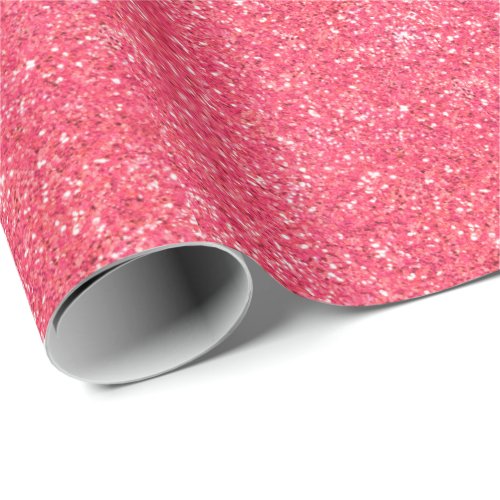 Pink fun sparkle glitter pattern wrapping paper