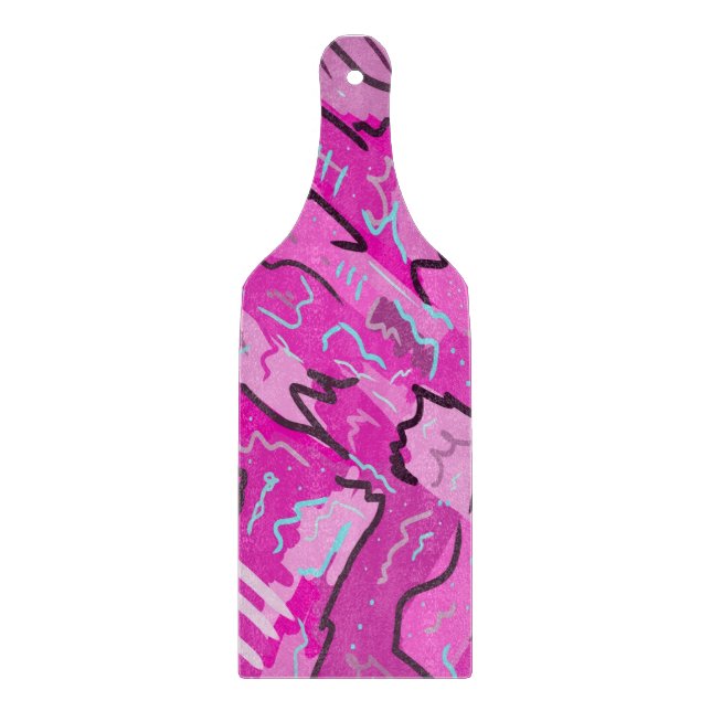 Pink! Fun with Abstract Art Cutting Board (Front)