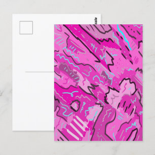 Pink! Fun with Abstract Art  Postcard