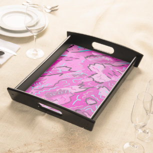 Pink! Fun with Abstract Art Serving Tray