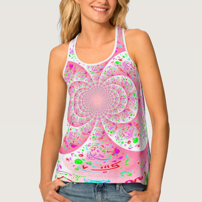 Pink Funky Spiral Tank Top (Front)