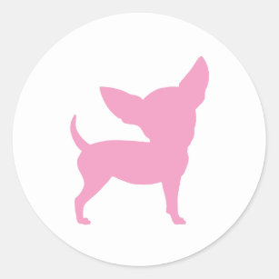 Pink Funny Chihuahua Classic Round Sticker