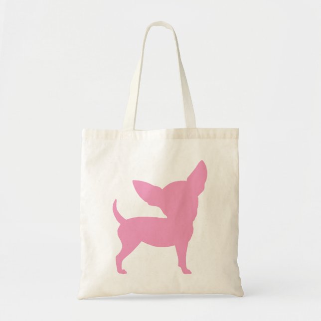 Pink Funny Chihuahua Tote Bag (Front)