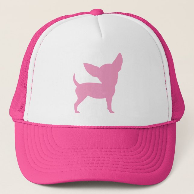 Pink Funny Chihuahua Trucker Hat (Front)