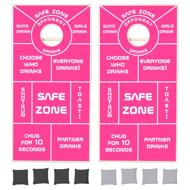 Pink Funny Drinking Beach Gaming Cornhole Set