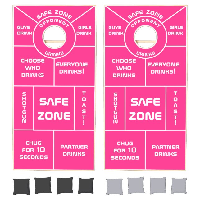 Pink Funny Drinking Beach Gaming Cornhole Set (Set)