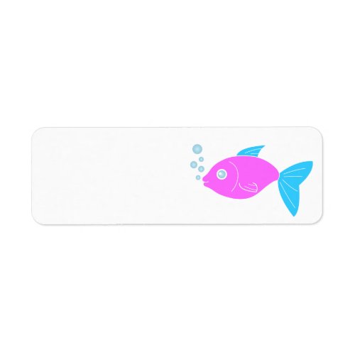 Pink funny fish label