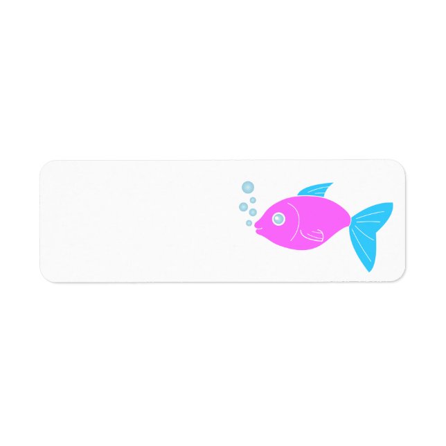 Pink funny fish label (Front)
