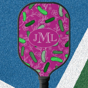 Pink Funny Pickleball Paddle With Custom Monogram