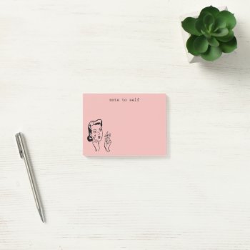 Pink Funny Retro Housewife Note To Self by whimsydesigns at Zazzle