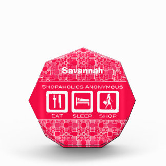 Pink Funny Shopaholic Eat Sleep Shop Award