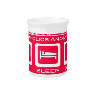 Pink Funny Shopaholic Eat Sleep Shop Award Beverage Pitcher