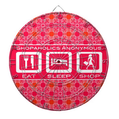 Pink Funny Shopaholic Eat Sleep Shop Award Dartboard