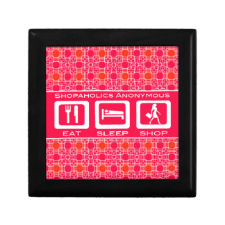Pink Funny Shopaholic Eat Sleep Shop Award Gift Box