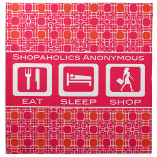 Pink Funny Shopaholic Eat Sleep Shop Award Napkin