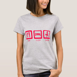Pink Funny Shopaholic Eat Sleep Shop Award T-Shirt