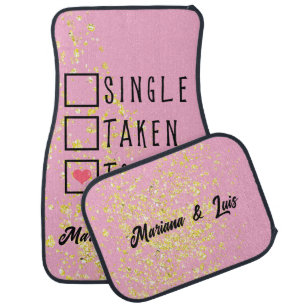 Pink Funny Spanish Personalized Name Car Floor Mat