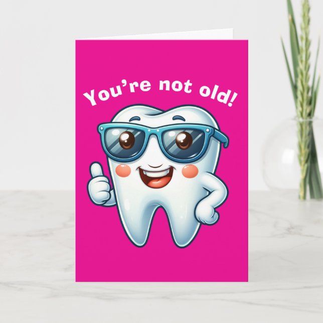 Pink Funny Tooth Birthday Card (Front)