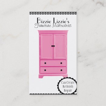 Pink Furniture Business Card by BizzieLizzie at Zazzle