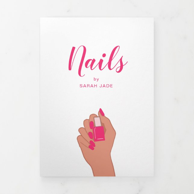 Pink Fuschia Modern Nail Salon Brochure (Cover)