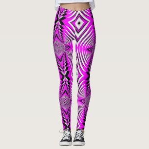 Pink Fuschia Pattern Handmade Yoga Pants Leggings