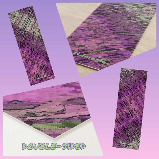 Pink Fuschia Purple and Green Abstract Yoga Mat (Creator Uploaded)