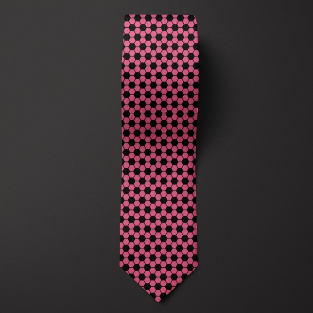 Pink Futbol Soccer Ball Pattern Neck Tie (Creator Uploaded)