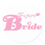 Pink Future Bride Classic Round Sticker