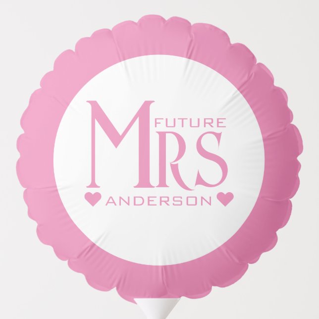 Pink Future Mrs Engagement Party Bridal Shower Balloon (Back)