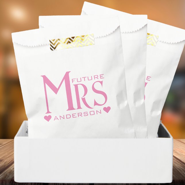 Pink Future Mrs Engagement Party Bridal Shower Favor Bag (Pink Future Mrs Engagement Party Bridal Shower Favor Bag)